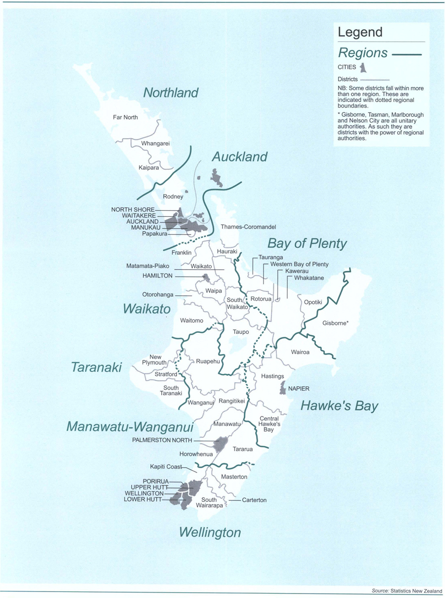 Local government boundaries – North IslandWith effect from 1 July 1992