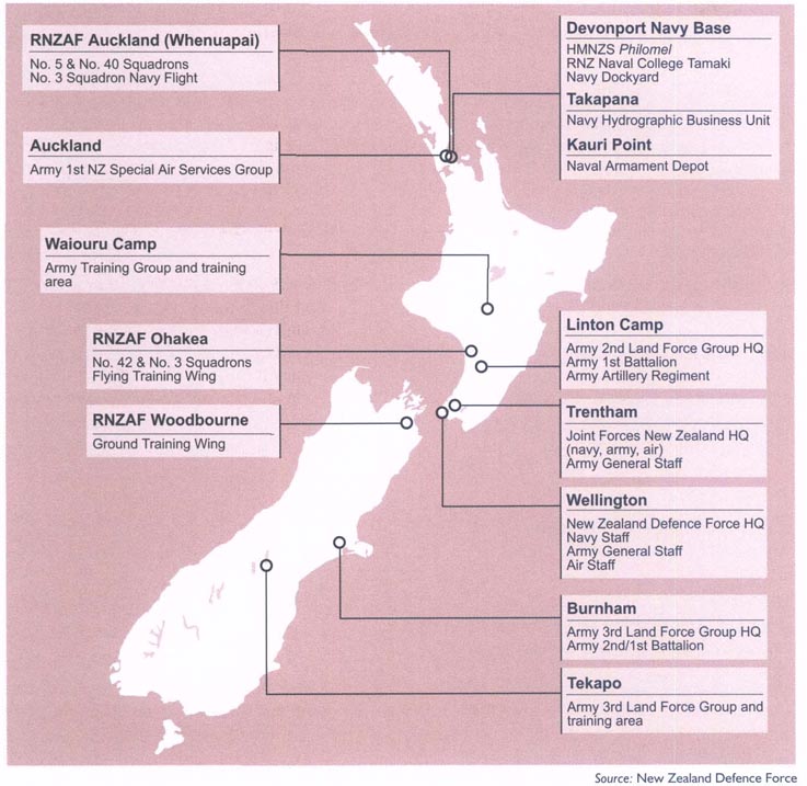 Principal New Zealand Defence Force locations